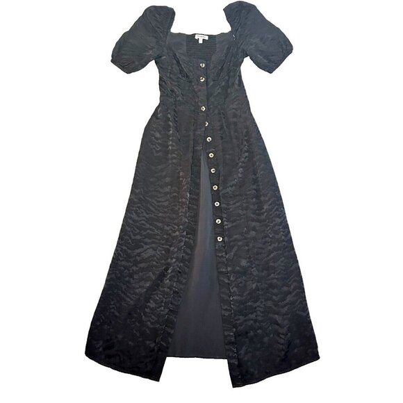 Good American Leopard Print Dress Button Front Puff Sleeve - Picture 1 of 16